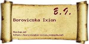 Borovicska Ixion névjegykártya